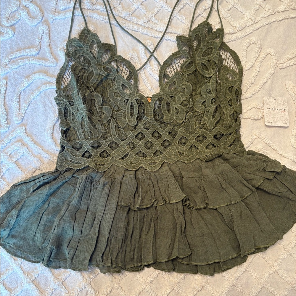 Free People Adella Cami - Olive Sparrow - Medium